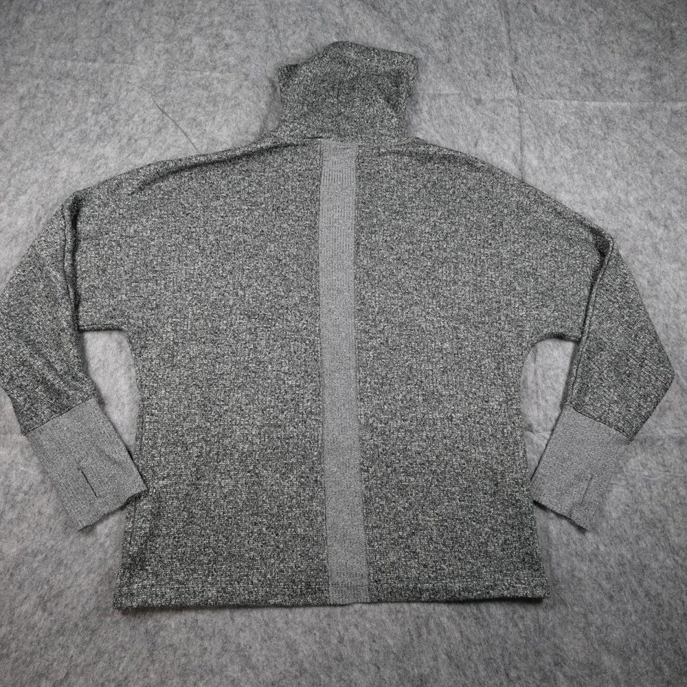 Asics Sweatshirt Women Large Gray Funnel Neck Heathered Fleece Pullover‎ Knit